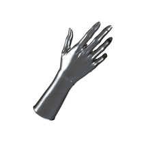 Load image into Gallery viewer, Metallic Pewter Gloves (Mid-Arm)