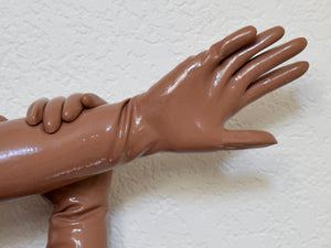 Milk Chocolate Brown Gloves (Mid-Arm Length)