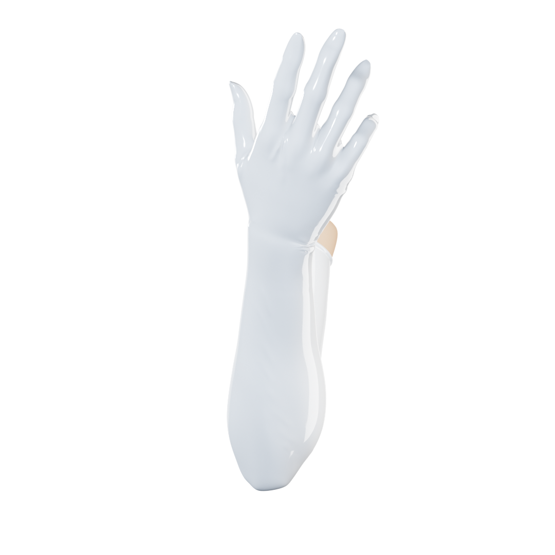 White cotton best sale opera length gloves