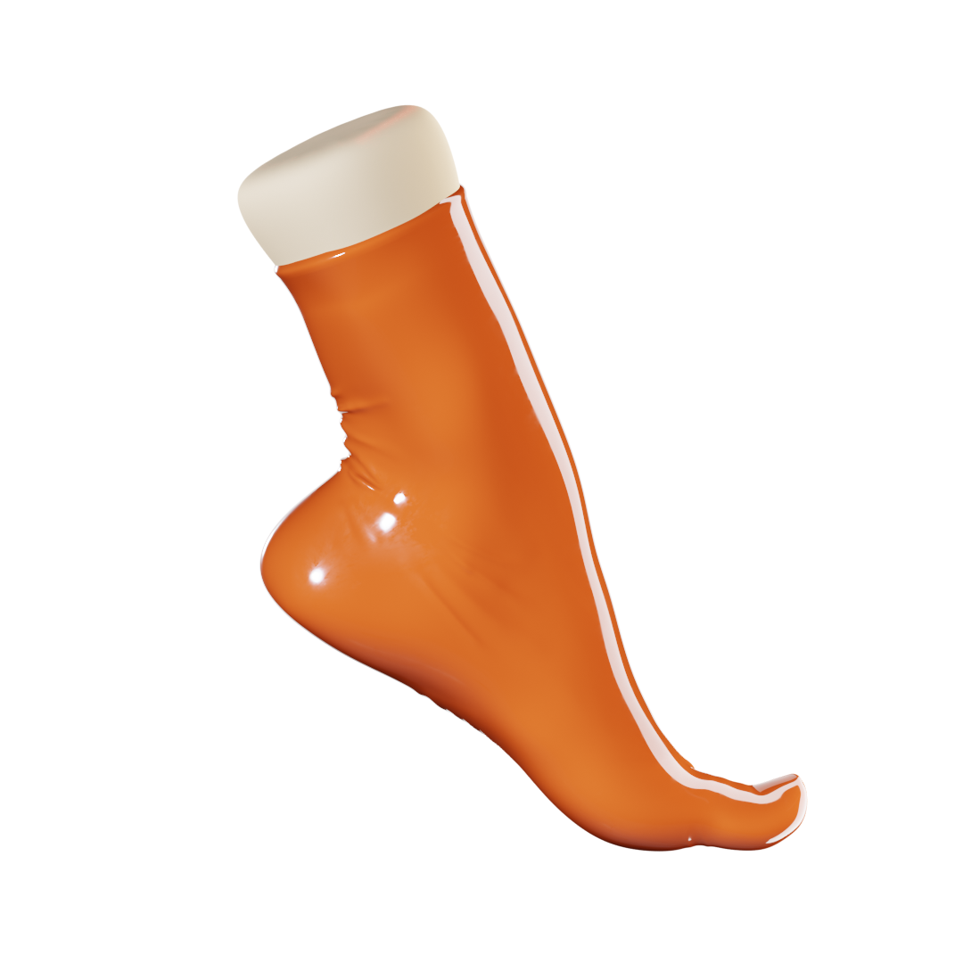 TOETOE® Socks - Anti-Slip Sole Open Toe Half Toe Socks Orange Unisize