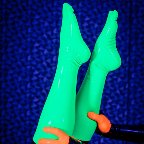 Ultraviolet Green Toe Socks (Knee)