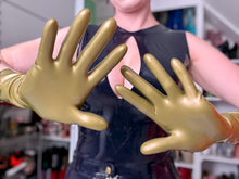 Load image into Gallery viewer, Pyrite Gold Gloves (Mid-Arm)